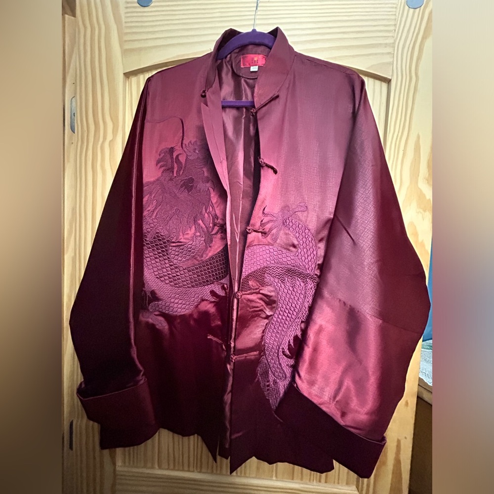 Maroon men’s kimono jacket
